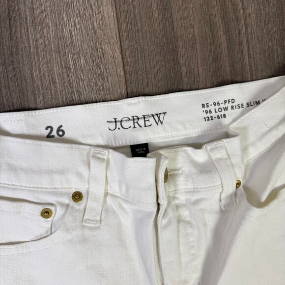 J.Crew 1996 Lower Rise Full Length Slim Wide Leg Jeans WMNS 26 White Denim - Picture 4 of 7